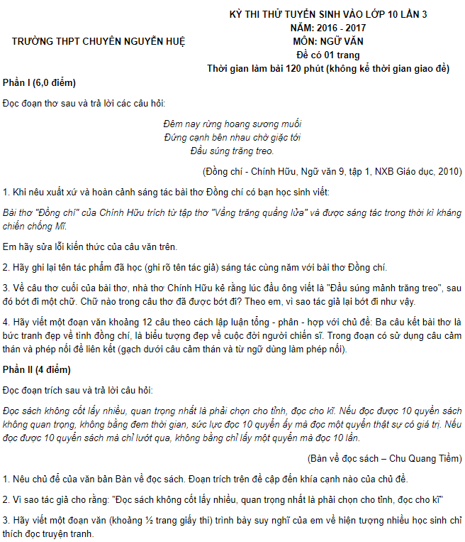 tong hop de thi tuyen sinh vao lop 10 mon van 4