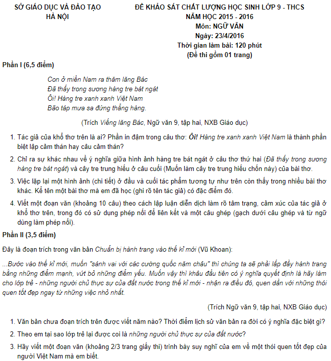 tong hop de thi tuyen sinh vao lop 10 mon van 6