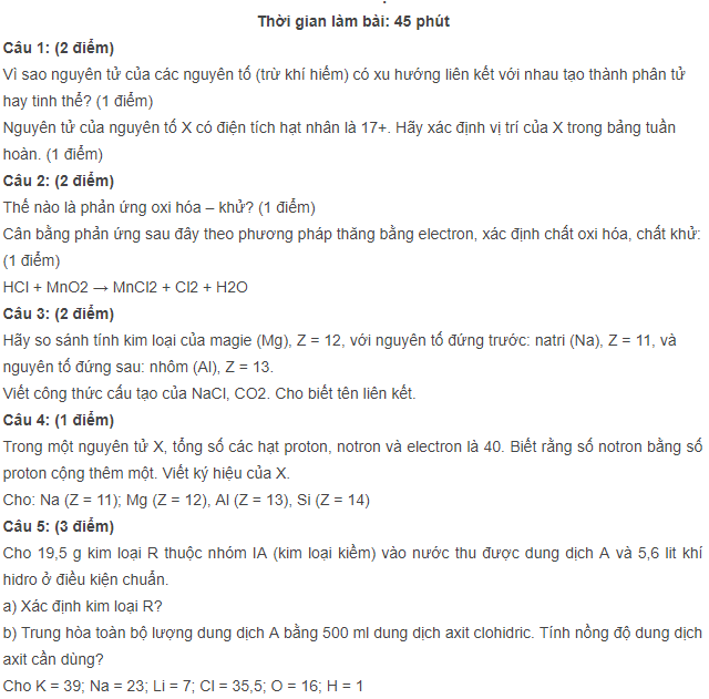 de-thi-hoc-ki-1-lop-10-mon-hoa-hoc-truong-thpt-phan-dang-luu-1