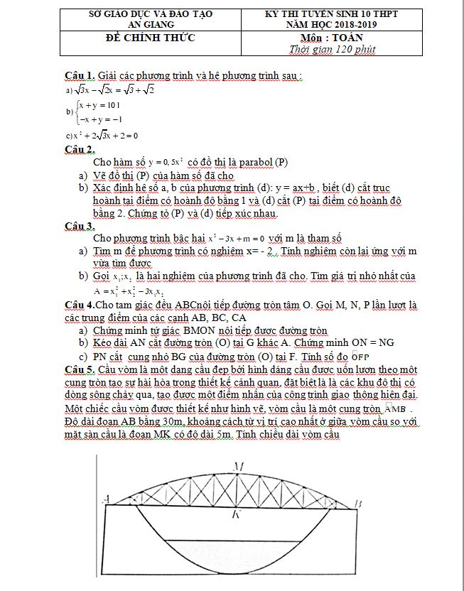 de thi tuyen sinh lop 10 mon toan nam 2018 2019 An Giang
