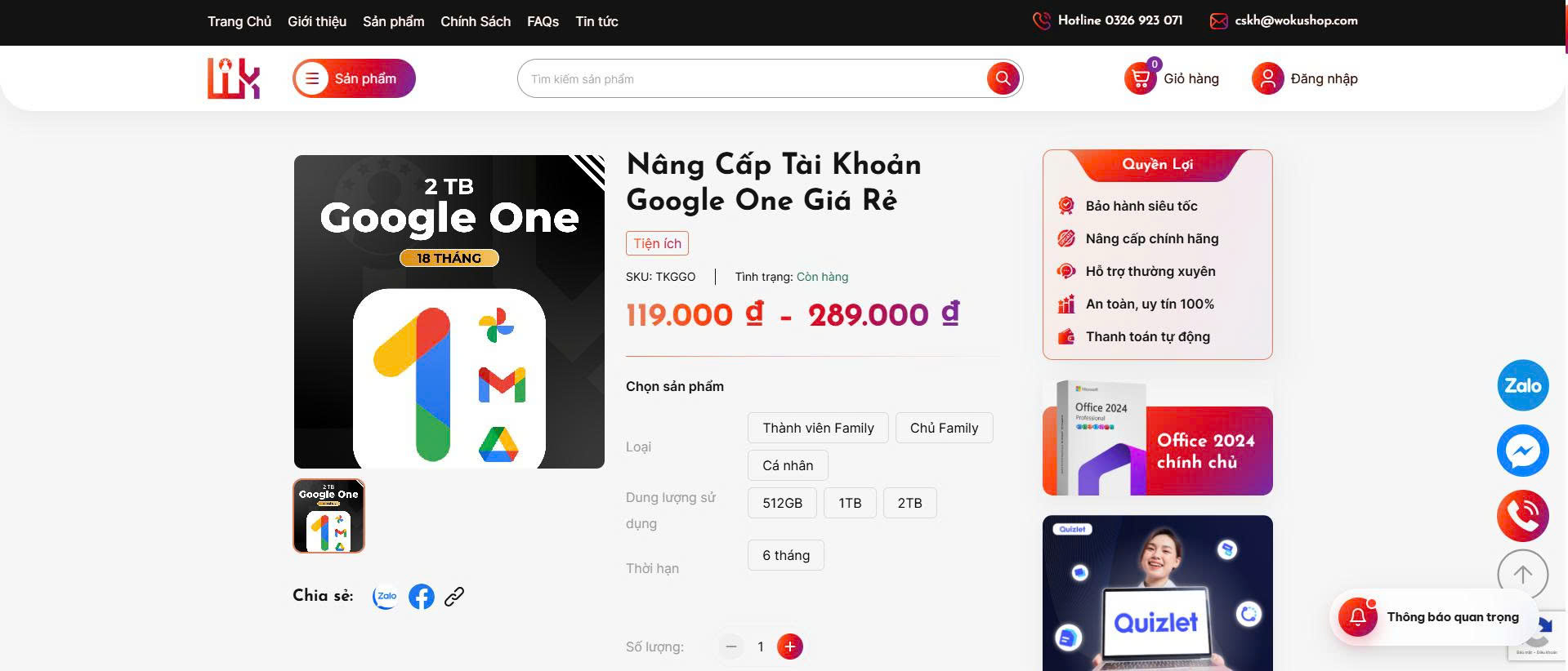 Nâng cấp Google One 1
